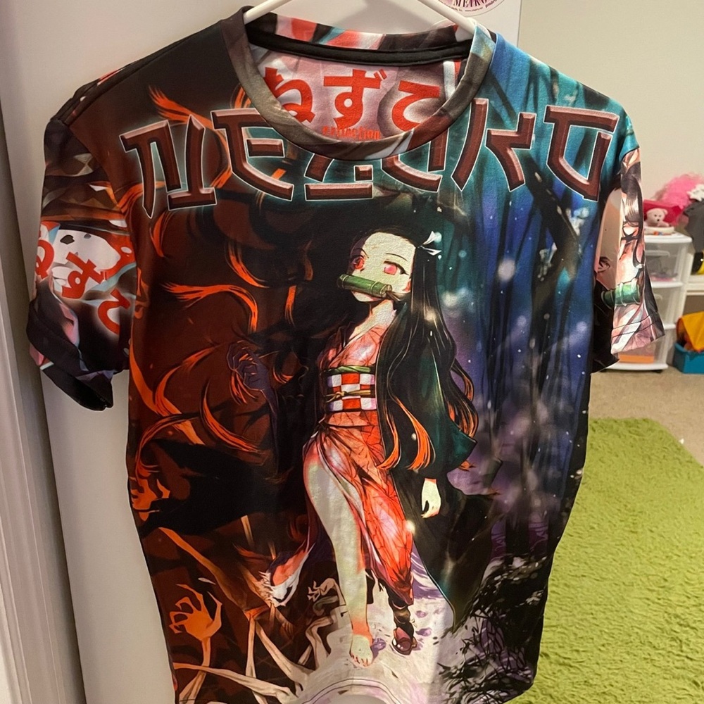 Multi-coloured Demon Slayer Nezuko Kibuto T-shirt